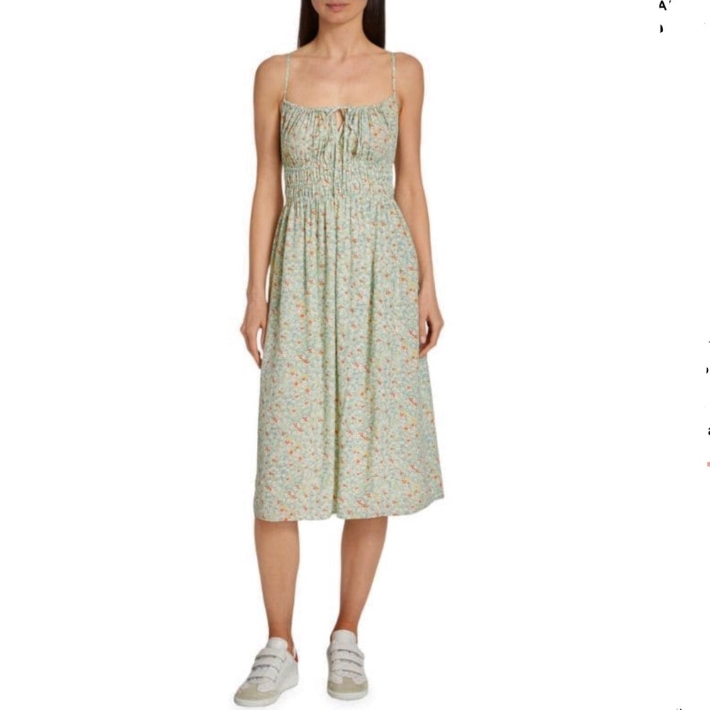 RAILS Green Floral Midi Dress Octavia Ditsy Crepe Strappy Size Small